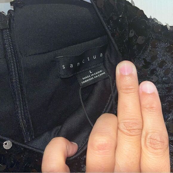 Sanctuary Sparkling Black Mini Dress - Picture 4 of 10